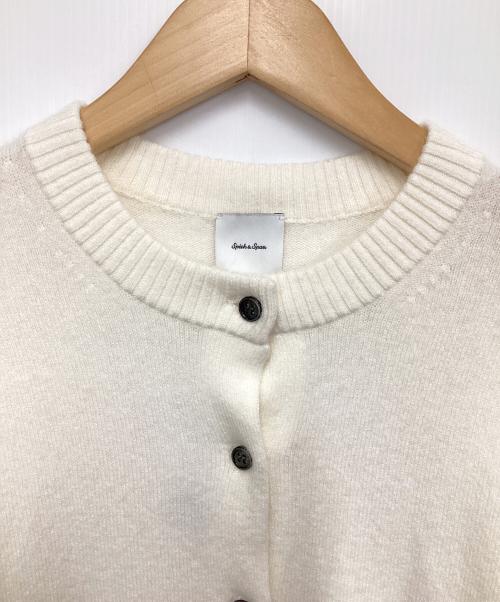 Spick and Span（スピック＆スパン）Spick and Span (スピックアンドスパン) カシミアコンパクトクルーネックカーディガン ホワイト サイズ:Ｆの古着・服飾アイテム