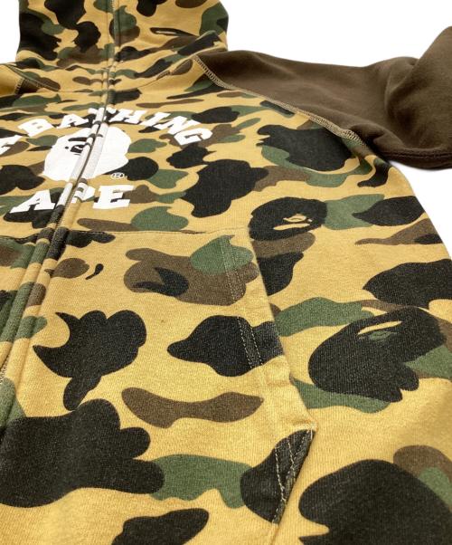 A BATHING APE（ア ベイシング エイプ）A BATHING APE (ア ベイシング エイプ) カモ柄 フルジップパーカー イエロー×ブラウン サイズ:Mの古着・服飾アイテム