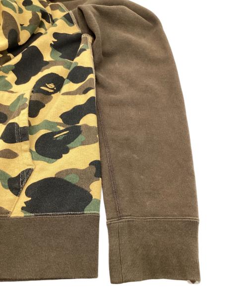 A BATHING APE（ア ベイシング エイプ）A BATHING APE (ア ベイシング エイプ) カモ柄 フルジップパーカー イエロー×ブラウン サイズ:Mの古着・服飾アイテム