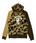 A BATHING APE（ア ベイシング エイプ）の古着「カモ柄 フルジップパーカー」｜イエロー×ブラウン