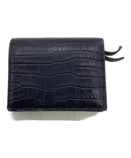 JIMMY CHOO（ジミーチュウ）JIMMY CHOO (ジミーチュウ) HANNE クロコ柄二つ折り財布 ブラックの古着・服飾アイテム