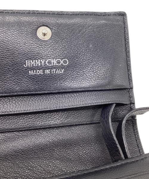 JIMMY CHOO（ジミーチュウ）JIMMY CHOO (ジミーチュウ) HANNE クロコ柄二つ折り財布 ブラックの古着・服飾アイテム