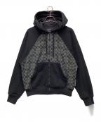 COACHコーチ）の古着「シグネチャー ジップ フーディー」｜ブラック