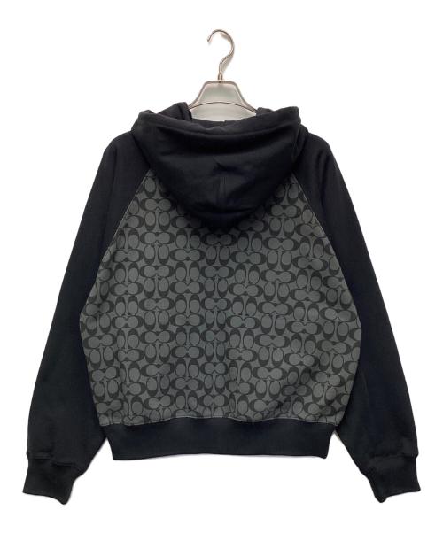 COACH（コーチ）COACH (コーチ) シグネチャー ジップ フーディー ブラック サイズ:Mの古着・服飾アイテム