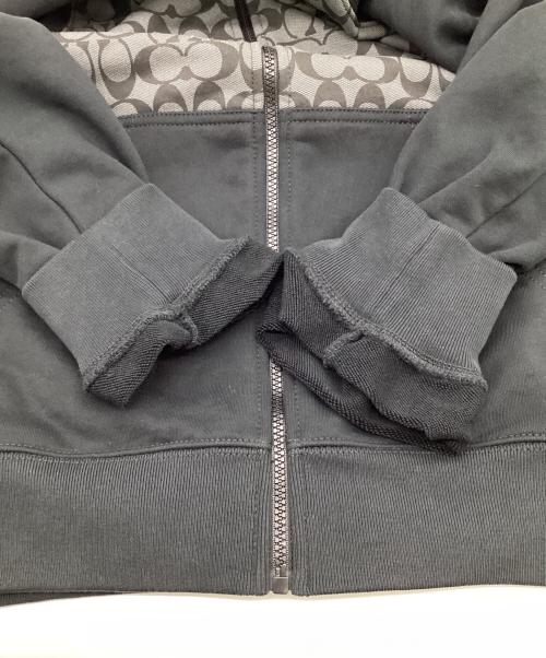 COACH（コーチ）COACH (コーチ) シグネチャー ジップ フーディー ブラック サイズ:Mの古着・服飾アイテム