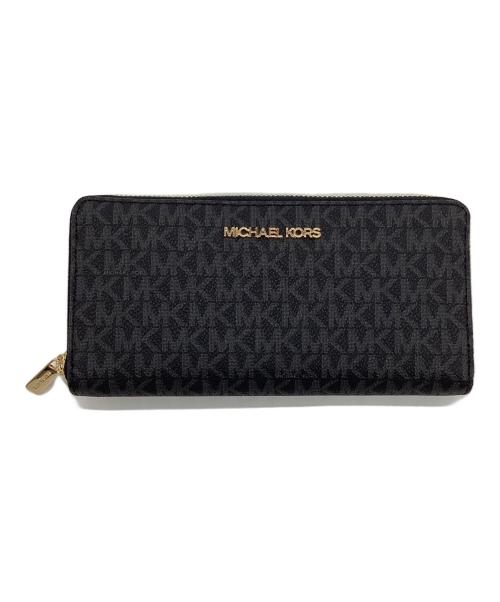MICHAEL KORS（マイケル・コース）MICHAEL KORS (マイケルコース) ラウンドファスナー長財布 ブラックの古着・服飾アイテム