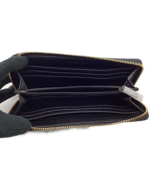 MICHAEL KORS（マイケル・コース）MICHAEL KORS (マイケルコース) ラウンドファスナー長財布 ブラックの古着・服飾アイテム