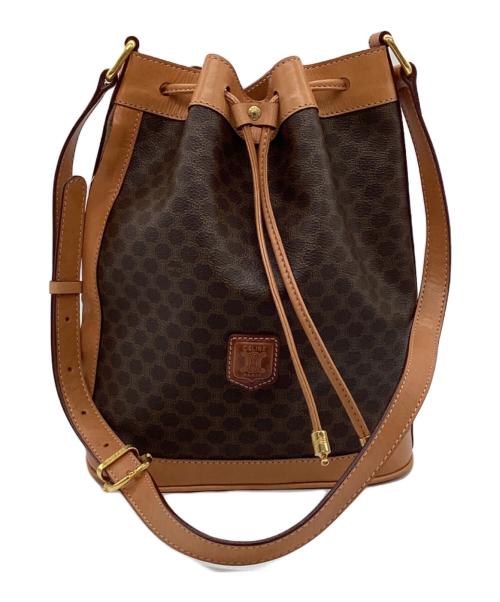 CELINE（セリーヌ）CELINE (セリーヌ) 巾着ショルダーバッグ ダークブラウンの古着・服飾アイテム