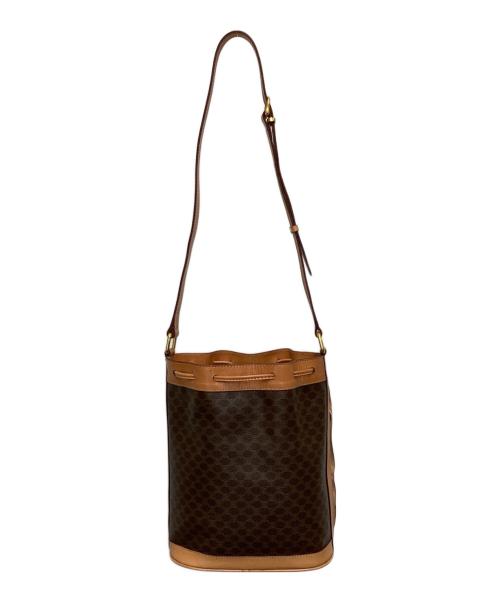 CELINE（セリーヌ）CELINE (セリーヌ) 巾着ショルダーバッグ ダークブラウンの古着・服飾アイテム