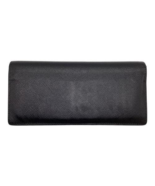 PRADA（プラダ）PRADA (プラダ) サフィアーノ ロングウォレット ブラック×グリーンの古着・服飾アイテム