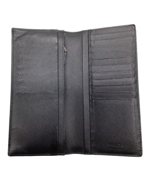 PRADA（プラダ）PRADA (プラダ) サフィアーノ ロングウォレット ブラック×グリーンの古着・服飾アイテム