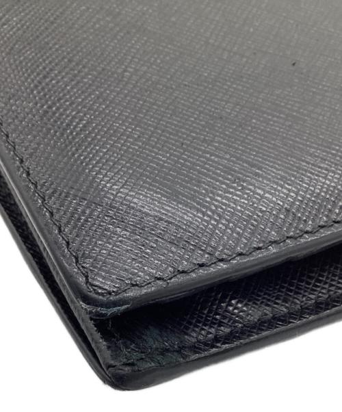 PRADA（プラダ）PRADA (プラダ) サフィアーノ ロングウォレット ブラック×グリーンの古着・服飾アイテム