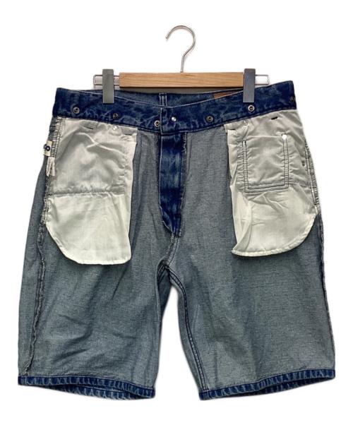 9090（9090）9090 (ナインティナインティ) Boxer Docked Denim Shorts（ボクサー ドックド デニム パンツ） インディゴ サイズ:XLの古着・服飾アイテム