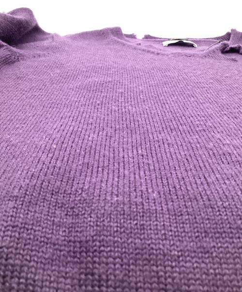 NOMA t.d.（ノーマティーディー）NOMA t.d. Needles (ニードルズ) V NECK PULLOVER SWEATER-CRUSH KNIT/KILTPIN（Vネック プルオーバー セーター-クラッシュ ニット/キルト ピン） パープル サイズ:Sの古着・服飾アイテム
