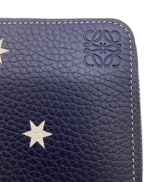 LOEWE（ロエベ）LOEWE (ロエベ) スタープリント ラウンドファスナー長財布 ネイビーの古着・服飾アイテム