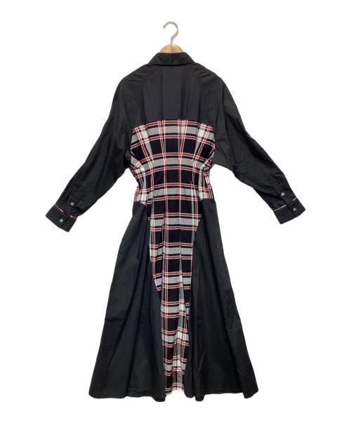 Akihide nakachi（アキヒデ ナカチ）Akihide nakachi (アキヒデ ナカチ) 長袖シャツワンピース ブラック×グレー サイズ:ONE SIZEの古着・服飾アイテム