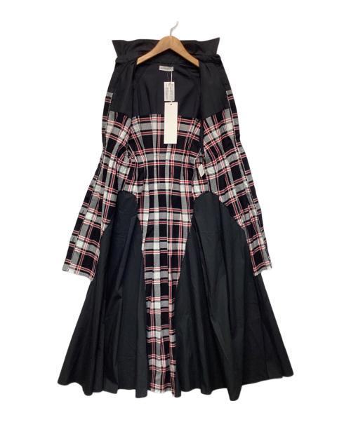 Akihide nakachi（アキヒデ ナカチ）Akihide nakachi (アキヒデ ナカチ) 長袖シャツワンピース ブラック×グレー サイズ:ONE SIZEの古着・服飾アイテム