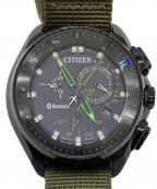 CITIZENシチズン）の古着「エコ ドライブ Bluetooth 腕時計」｜ブラック×グリーン