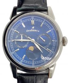 Orobianco（オロビアンコ）の古着「MOON PHASE（ムーンフェイズ）クォーツ腕時計」｜ブルー