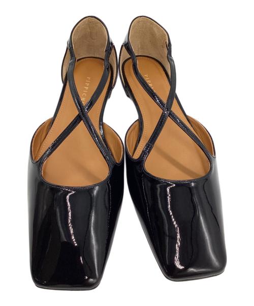 Pippichic（ピッピシック）Pippichic (ピッピシック) AMBER toe shoes 6（アンバー トゥ シューズ 6） パテントブラック サイズ:38の古着・服飾アイテム