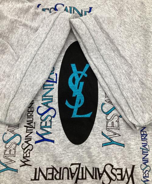 Yves Saint Laurent pour homme（イヴサンローラン プールオム）Yves Saint Laurent pour homme (イヴサンローラン プールオム) プリントTシャツ グレー×ブルー サイズ:Lの古着・服飾アイテム