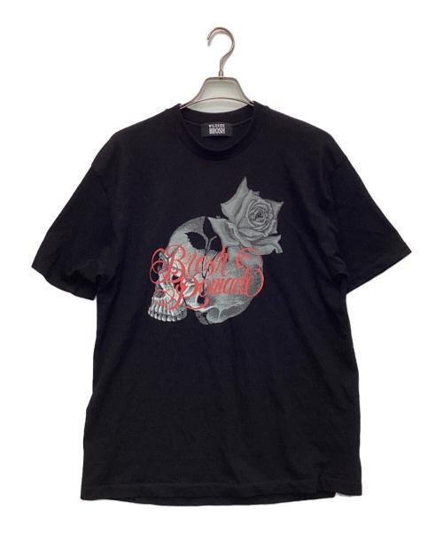 WILDSIDE YOHJI YAMAMOTO（ワイルドサイド ヨウジ ヤマモト）WILDSIDE YOHJI YAMAMOTO (ワイルドサイド ヨウジ ヤマモト) BROSH (ブロッシュ) SKULLROSE（スカルローズ）Tシャツ ブラック サイズ:4の古着・服飾アイテム