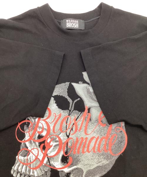 WILDSIDE YOHJI YAMAMOTO（ワイルドサイド ヨウジ ヤマモト）WILDSIDE YOHJI YAMAMOTO (ワイルドサイド ヨウジ ヤマモト) BROSH (ブロッシュ) SKULLROSE（スカルローズ）Tシャツ ブラック サイズ:4の古着・服飾アイテム