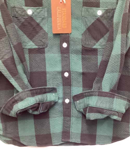 STANDARD CALIFORNIA（スタンダードカリフォルニア）STANDARD CALIFORNIA (スタンダードカリフォルニア) SD FLANNEL CHECK SHIRT（エスディー フランネル チェック シャツ） グリーン×ブラック サイズ:Lの古着・服飾アイテム
