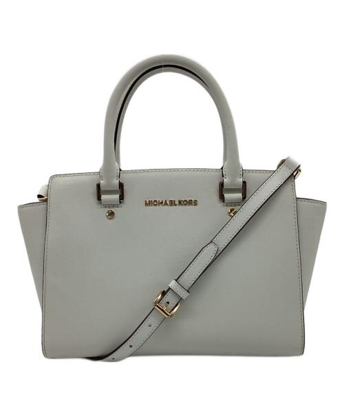 MICHAEL KORS（マイケル・コース）MICHAEL KORS (マイケルコース) SELMA MEDIUM SATCHEL（セルマ ミディアム サッチェル）2WAYバッグ ホワイトの古着・服飾アイテム