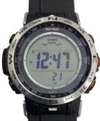 CASIOカシオ）の古着「PRO TREK（プロトレック）クライマーライン 電波ソーラー腕時計」｜ブラック