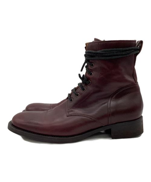 BUTTERO（ブッテロ）BUTTERO (ブッテロ) サイドジップ レースアップブーツ ボルドー サイズ:41の古着・服飾アイテム