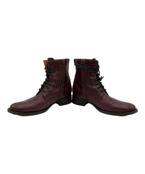 BUTTERO（ブッテロ）BUTTERO (ブッテロ) サイドジップ レースアップブーツ ボルドー サイズ:41の古着・服飾アイテム