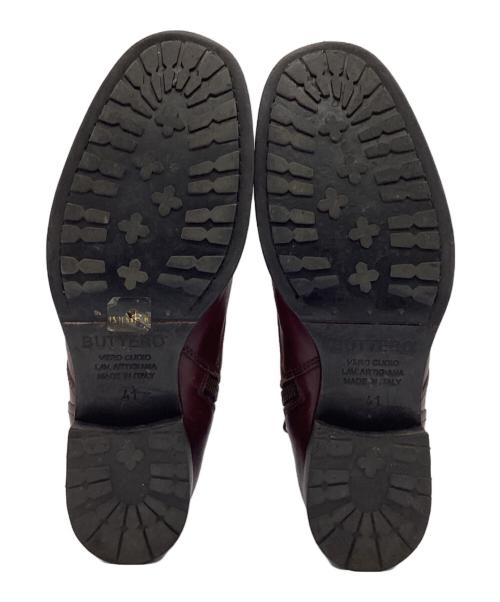 BUTTERO（ブッテロ）BUTTERO (ブッテロ) サイドジップ レースアップブーツ ボルドー サイズ:41の古着・服飾アイテム