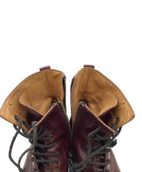 BUTTERO（ブッテロ）BUTTERO (ブッテロ) サイドジップ レースアップブーツ ボルドー サイズ:41の古着・服飾アイテム