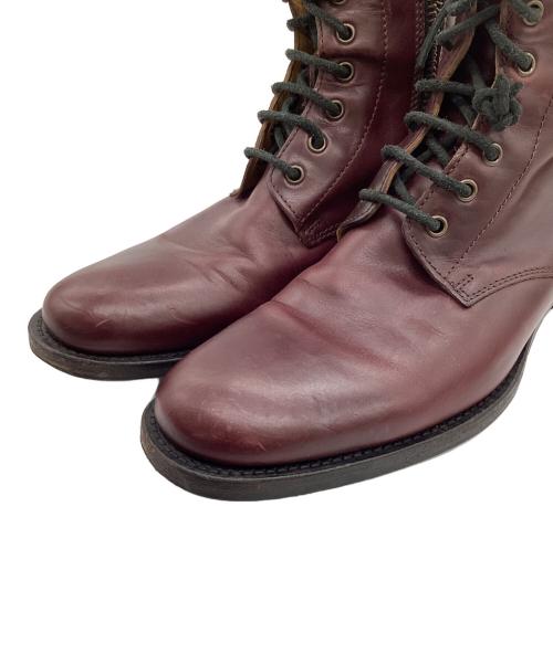 BUTTERO（ブッテロ）BUTTERO (ブッテロ) サイドジップ レースアップブーツ ボルドー サイズ:41の古着・服飾アイテム