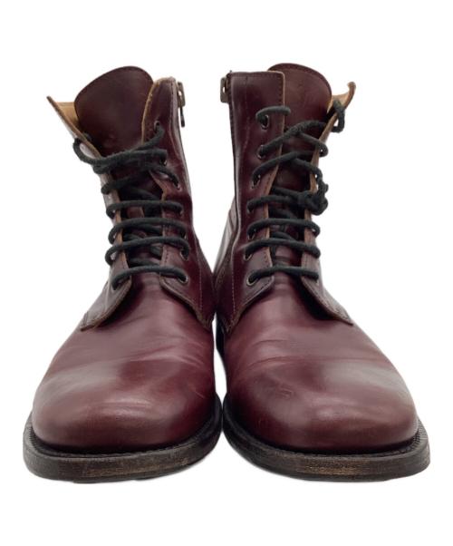 BUTTERO（ブッテロ）BUTTERO (ブッテロ) サイドジップ レースアップブーツ ボルドー サイズ:41の古着・服飾アイテム