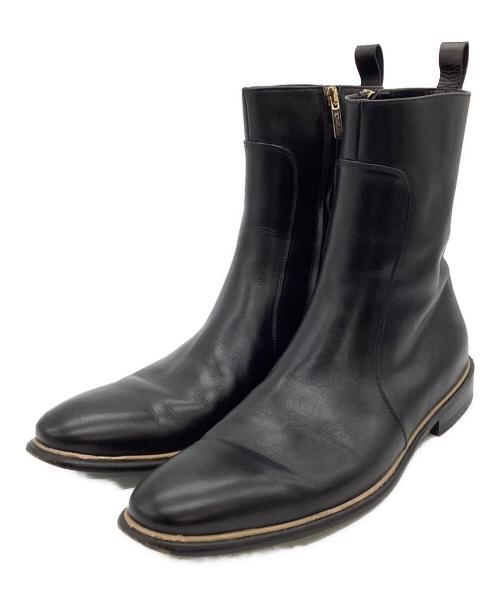 VERSACE（ヴェルサーチェ）VERSACE (ヴェルサーチェ) サイドジップブーツ ブラック サイズ:42の古着・服飾アイテム