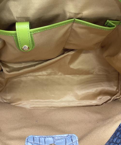 A.D.M.J.（エーディーエムジェイ）A.D.M.J. (エーディーエムジェイ) クロコ型押し トートバッグ ブルー×グレーの古着・服飾アイテム