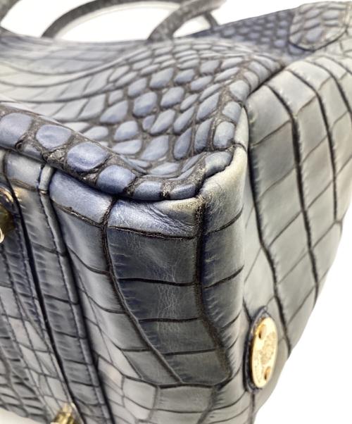 A.D.M.J.（エーディーエムジェイ）A.D.M.J. (エーディーエムジェイ) クロコ型押し トートバッグ ブルー×グレーの古着・服飾アイテム