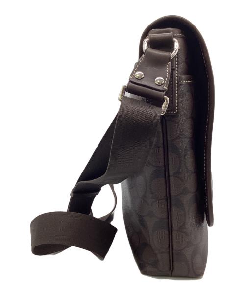 COACH（コーチ）COACH (コーチ) ヘリテージ ストライプ シグネチャー メッセンジャーバッグ ブラウンの古着・服飾アイテム