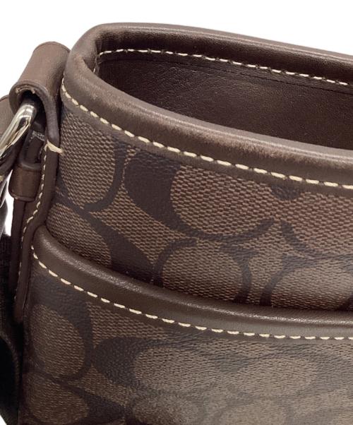 COACH（コーチ）COACH (コーチ) ヘリテージ ストライプ シグネチャー メッセンジャーバッグ ブラウンの古着・服飾アイテム