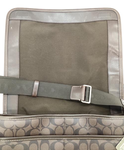 COACH（コーチ）COACH (コーチ) ヘリテージ ストライプ シグネチャー メッセンジャーバッグ ブラウンの古着・服飾アイテム