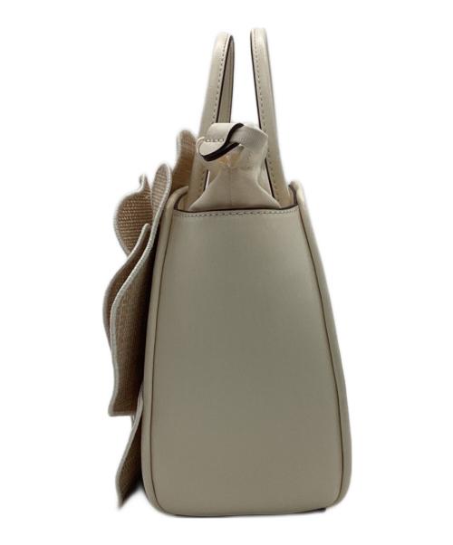 Kate Spade（ケイトスペード）Kate Spade (ケイトスペード) フローラ 3D ストロー ローズ ハンドバッグ ベージュの古着・服飾アイテム