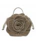 Kate Spade（ケイトスペード）の古着「フローラ 3D ストロー ローズ ハンドバッグ」｜ベージュ