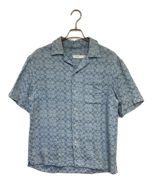 COACH（コーチ）COACH (コーチ) シグネチャーキャンプシャツ ライトブルー サイズ:Sの古着・服飾アイテム