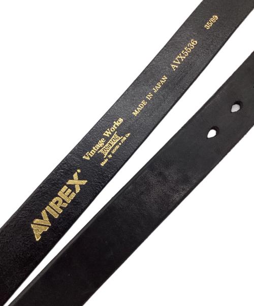 VINTAGE WORKS（ヴィンテージワークス）VINTAGE WORKS (ヴィンテージワークス) AVIREX (アヴィレックス) レザーベルト ブラック サイズ:35/89の古着・服飾アイテム