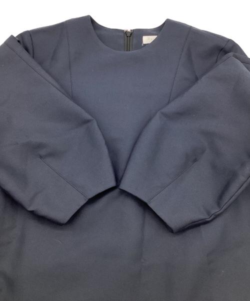 BALLSEY（ボールジィ）BALLSEY (ボールジィ) ハイカウントダブルクロス Aラインワンピース ネイビー サイズ:36の古着・服飾アイテム