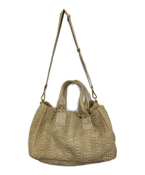 PRADA（プラダ）PRADA (プラダ) 2WAYカゴバッグ ベージュの古着・服飾アイテム