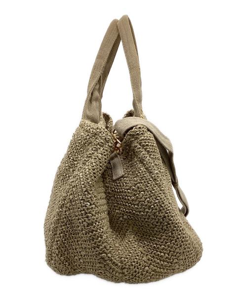 PRADA（プラダ）PRADA (プラダ) 2WAYカゴバッグ ベージュの古着・服飾アイテム