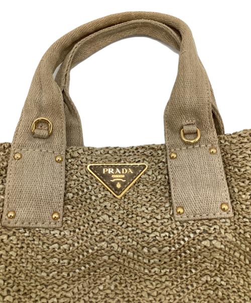 PRADA（プラダ）PRADA (プラダ) 2WAYカゴバッグ ベージュの古着・服飾アイテム